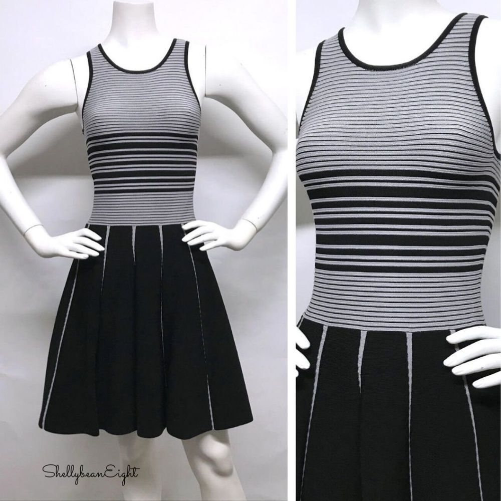 PARKER Nia Stretch KNIT Fit & Flare Dress FITS S M